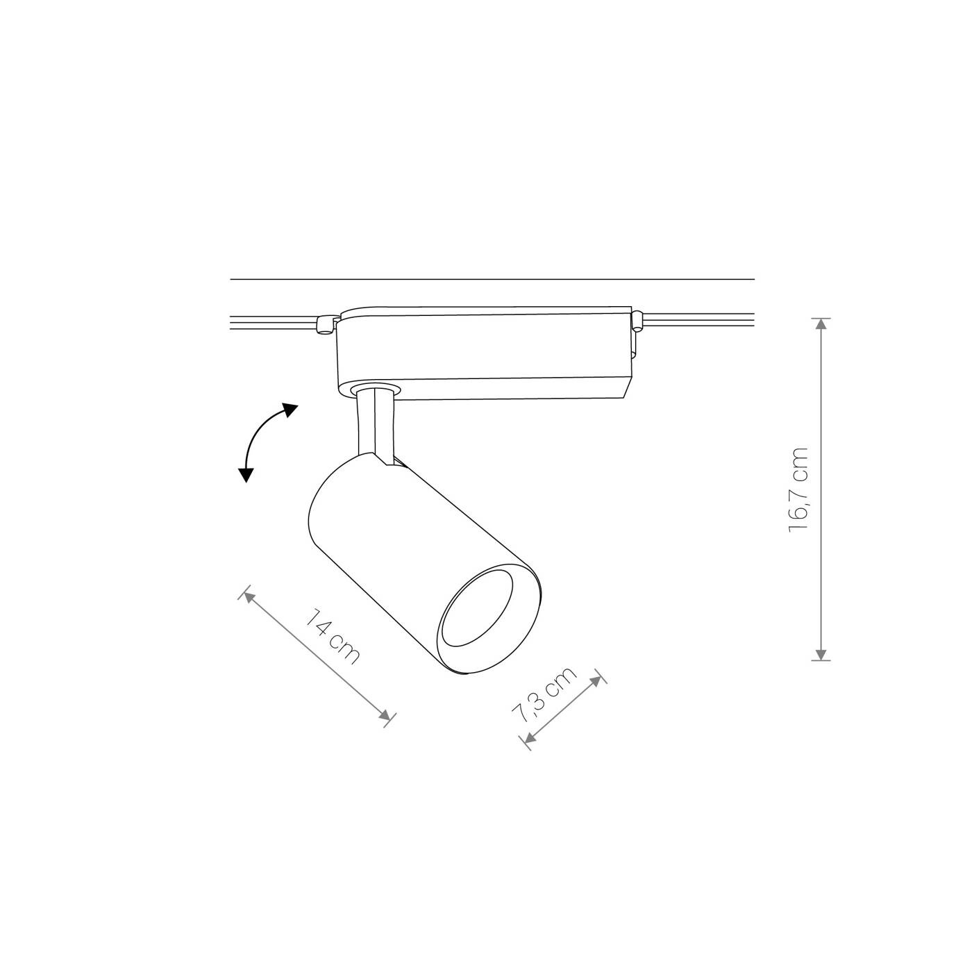 Lampa sufitowa do szyno-przewodu reflektor PROFILE IRIS LED 30W czarny ...