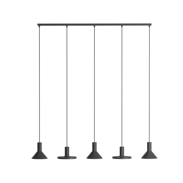 Lampa wisząca HERMANOS V BLACK dł. 132cm 5xGU10 | czarny