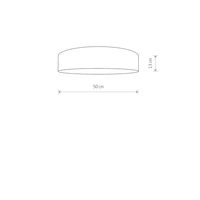 Lampa sufitowa plafon z abażurem TURDA III szary/srebrny śr. 50cm 8953