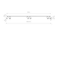 Punkowa lampa sufitowa MONO VI 200cm 6xGU10 | mosiężny 7785