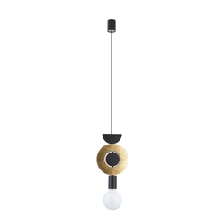 Lampa wisząca DROPS WOOD F wys. 216cm E27 | czarny/złoty 11180
