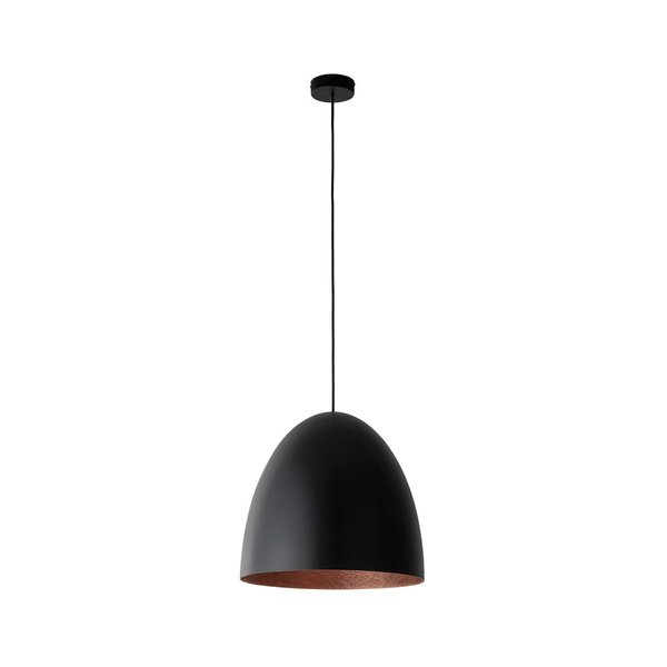 Lampa wisząca EGG M BLACK/COPPER szer. 38 cm E27 | czarny/miedziany 10318