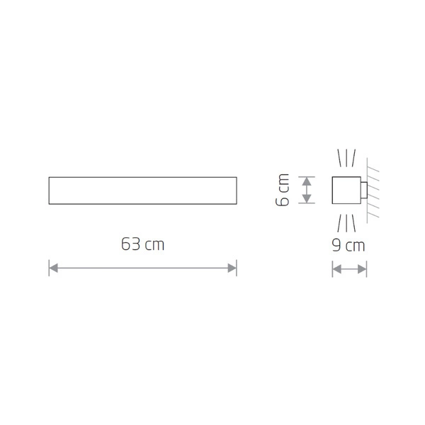 Kinkiet SOFT WALL LED GRAPHITE T8 63cm LED TUBE T8 | biały 7541