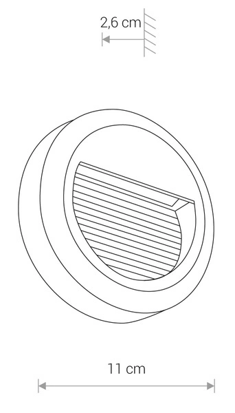 Lampa ścienna SIDEWALK ROUND LED IP54 | czarny 8147