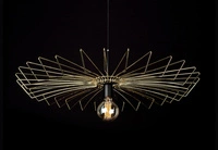 Lampa wisząca druciana zwis nowoczesna UMBRELLA złoty/czarny śr. 78cm 8874