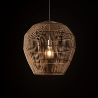 Lampa wisząca HAITI M śr. 50cm E27 | naturalne drewno/biały 11164