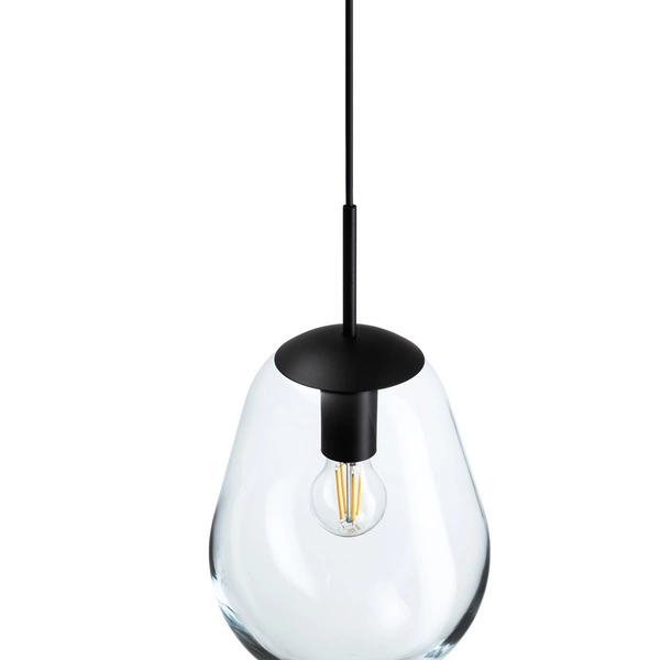 Lampa wisząca PEAR S 43,5cm E27 | czarny/transparentny 7800