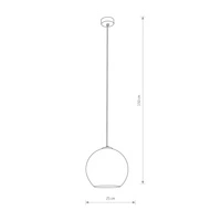 Lampa wisząca zwis kula POLARIS I transparentny/chrom śr. 25cm 9060
