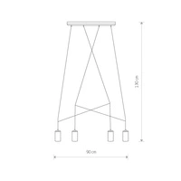 Lampa wisząca nad stół IMBRIA GOLD IV listwa 4x GU10 10W | mosiądz 7957
