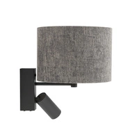 Kinkiet LAGO A E27+miniGU10 wys.30cm szer.23cm włącznik | Szary Umbra gray 11677