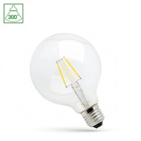 Ściemniana Żarówka LED glob G95 E27 230V 4W COG CLEAR DIMMA ciepła 3000K