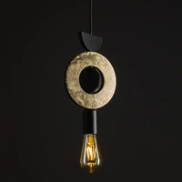 Lampa wisząca DROPS WOOD F wys. 216cm E27 | czarny/złoty 11180