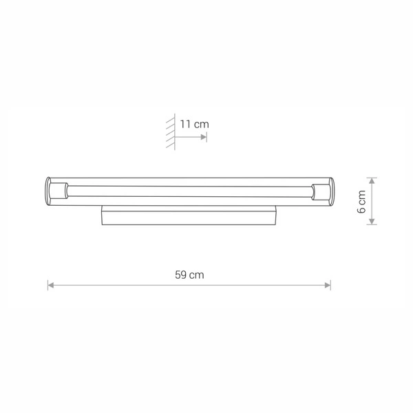 Kinkiet ION LED M 59cm 18W barwa ciepła 3000K | transparentny 8171