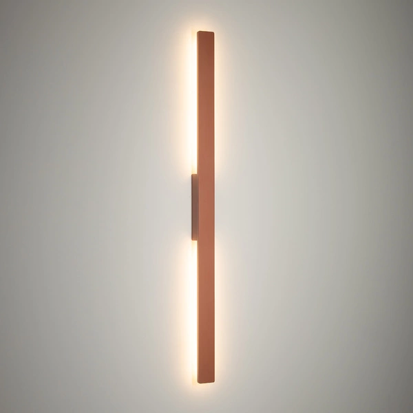 Zewnętrzny kinkiet DEMI LED M 18W 3000K 1200lm wys.100cm szer.5.2cm IP54 | Brick red 11557