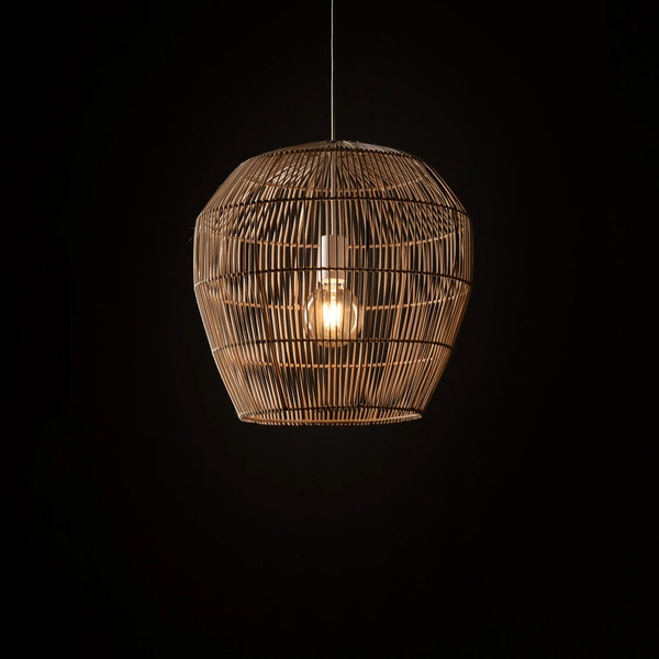 Lampa wisząca HAITI S śr. 43cm E27 | naturalne drewno/biały 11163