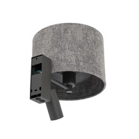 Kinkiet LAGO A E27+miniGU10 wys.30cm szer.23cm włącznik | Szary Umbra gray 11677