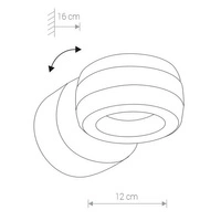 Kinkiet zewnętrzny pierścień DONUT LED 12W IP54 czarny 9117