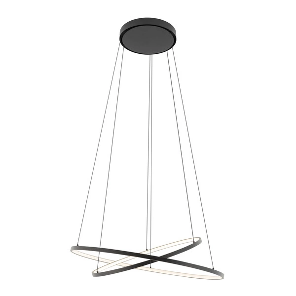 Lampa wisząca CIRCOLO LED szer. 60cm 35W barwa ciepła 3000K | czarny 10814