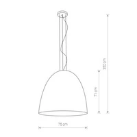 Lampa wisząca tuba nad stół EGG XL czarny/złoty śr. 75cm 9026