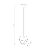 Lampa wisząca AMELIA szer. 17,5cm E27 IP44 | czarny 10496