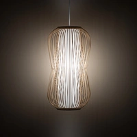 Lampa wisząca PUKET L śr. 30cm E27 | naturalne drewno/biały 11162