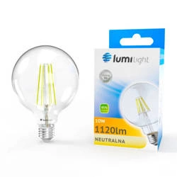 Żaróka filament LED bańka G95 E27 12W 1700lm neutralna