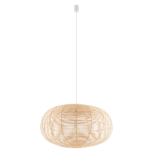 Lampa wisząca RATTAN L śr. 79cm E27 | naturalne drewno/biały 11155