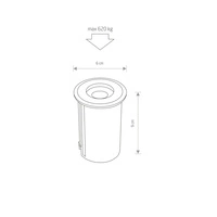 Oprawa najazdowa PICCO LED M srebrny śr. 6cm 9105