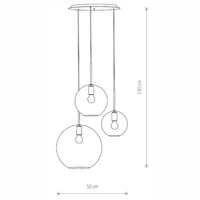 Lampa wisząca SPHERE III szer. 50cm 3xE27 | transparentny 7788