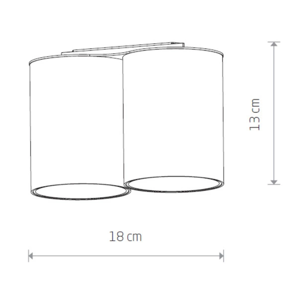 Punktowa lampa sufitowa EYE TONE II dł. 18cm 2xGU10 | biały 8088