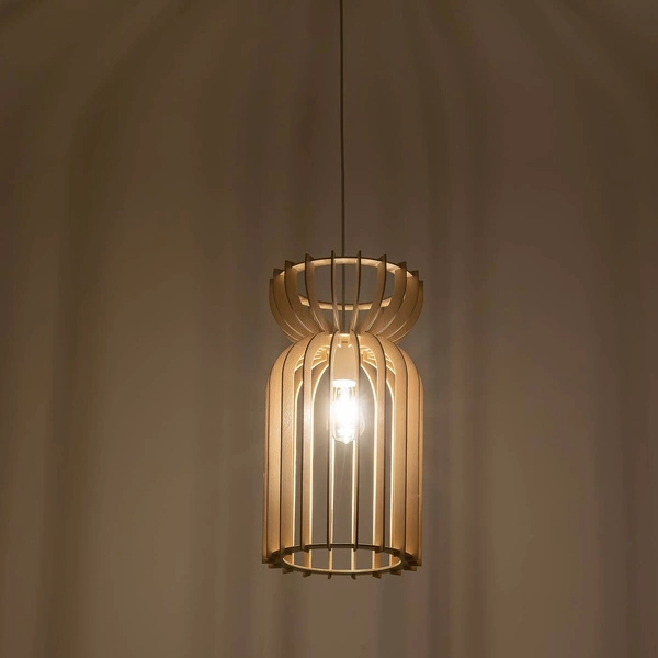 Lampa wisząca KYMI A szer. 26 cm 10570 drewno | Biała