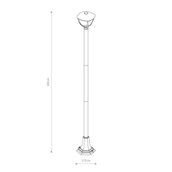 Lampa stojąca AMELIA 10498 wys.2m E27 IP44 | Czarny 10498