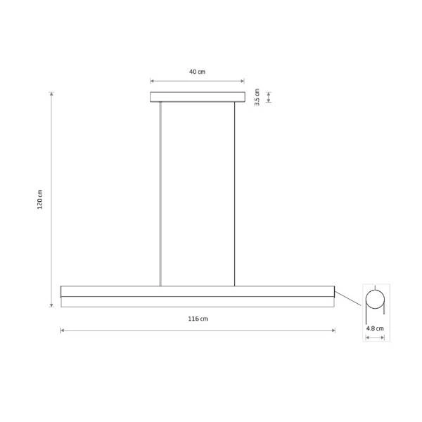 Lampa wisząca Q LED PRO 116cm 31W barwa ciepła 3000K | czarny 8254