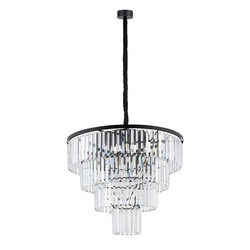 Żyrandol wiszący CRISTAL SILVER szer. 71cm 12xE14 | czarny 7614