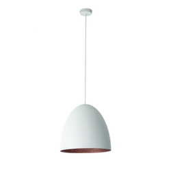 Lampa wisząca EGG M WHITE śr. 39cm E27 | biały/miedziany