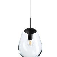 Lampa wisząca PEAR S 43,5cm E27 | czarny/transparentny 7800