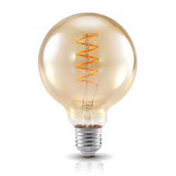 Żarówka filament spiral LED G95 4W E27 barwa ciepła 2700K