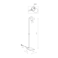 Lampa podłogowa MONO 120cm GU10 | czarny/złoty 7717