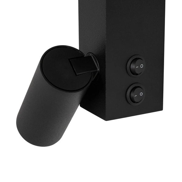 Lampa ścienna EASY LED RIGHT wys.18cm dług.80cm miniGU10 + LED 11W 3000K 380lm IP20 11426 | Czarny