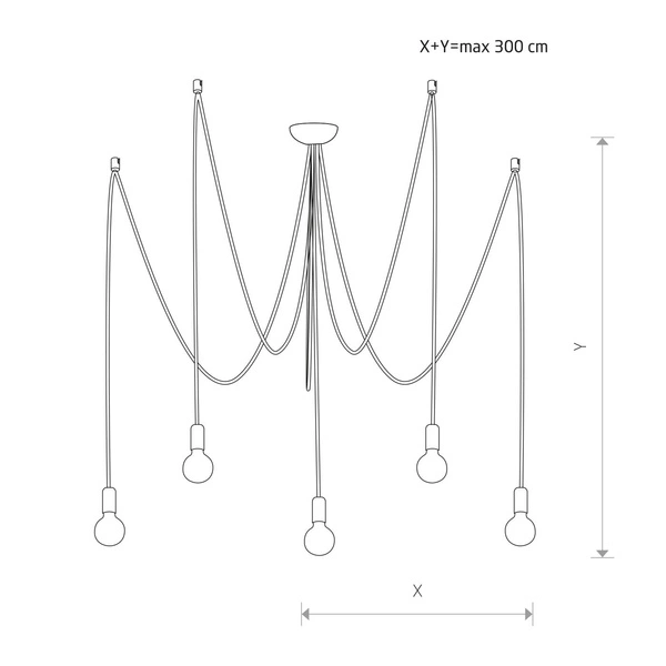 Wisząca pająk SPIDER BLACK x5 retro 6788