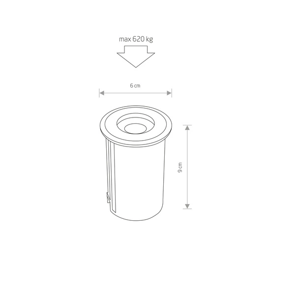 Oprawa najazdowa PICCO LED M srebrny śr. 6cm 9105