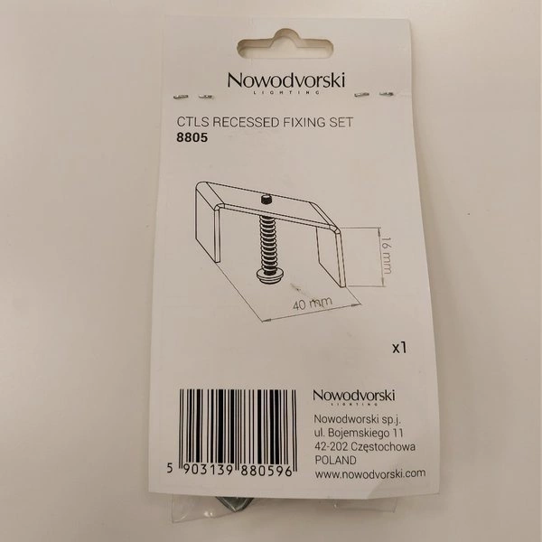 Blaszka montażowa systemu PROFILE RECESSED FIXING SET 8805