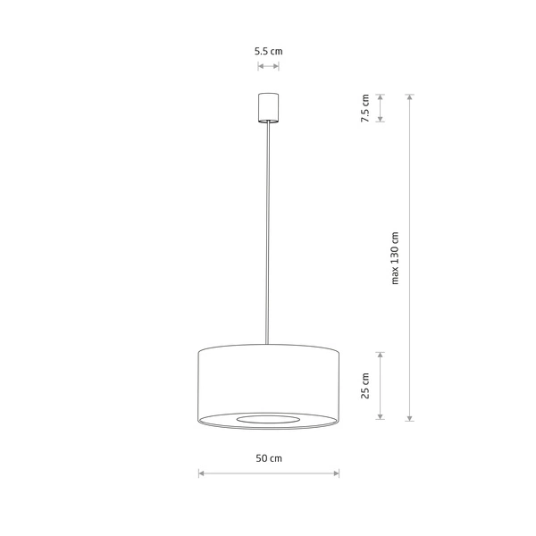 Lampa wisząca CEDRO M E27 wys.130cm szer.50cm | Beż 11665