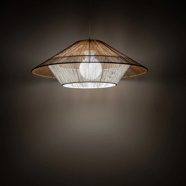 Lampa wisząca JAPANDI S szer. 50cm E27 | naturalne drewno/biały 11156