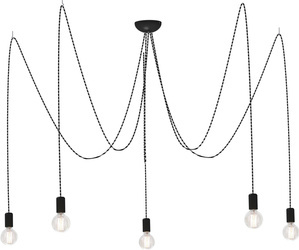 Lampa wisząca SPIDER GRAY V kable 5x3m E27 | szary