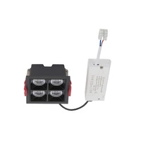 Oprawa punktowa podtynkowa MIDI LED BLACK szer. 9,2cm 16W ciepła 3000K | czarny 10061