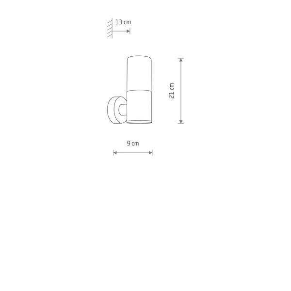 Kinkiet IDA I wys.21cm szer.9cm E27 IP44 | Czarny