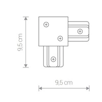 Łącznik kątowy PROFILE RECESSED L-CONNECTOR BLACK 8971