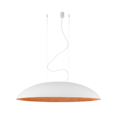 Lampa wisząca kompozytowa elipsa  CANOE 10326 White/Copper 40W 5x E27 wys. 250cm | biały