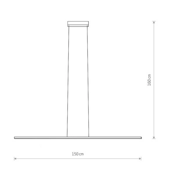 Lampa wisząca BAR LED M szer. 150cm 24W barwa neutralna 4000K | czarny 10848